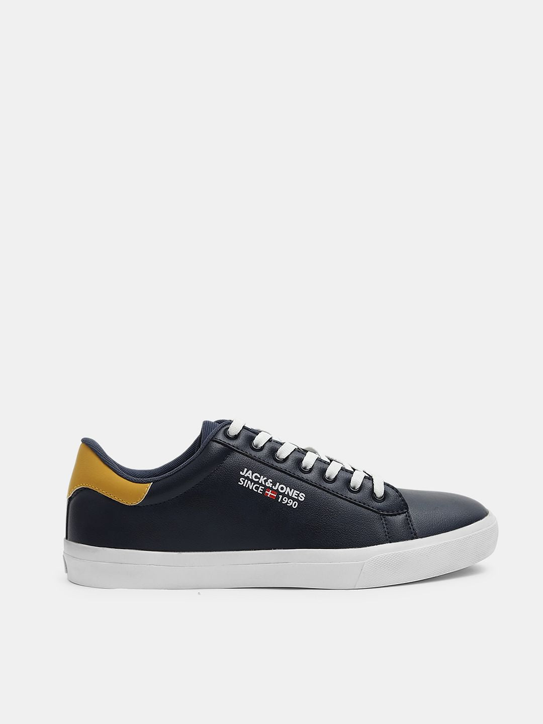 Navy Blue PU Casual Sneakers