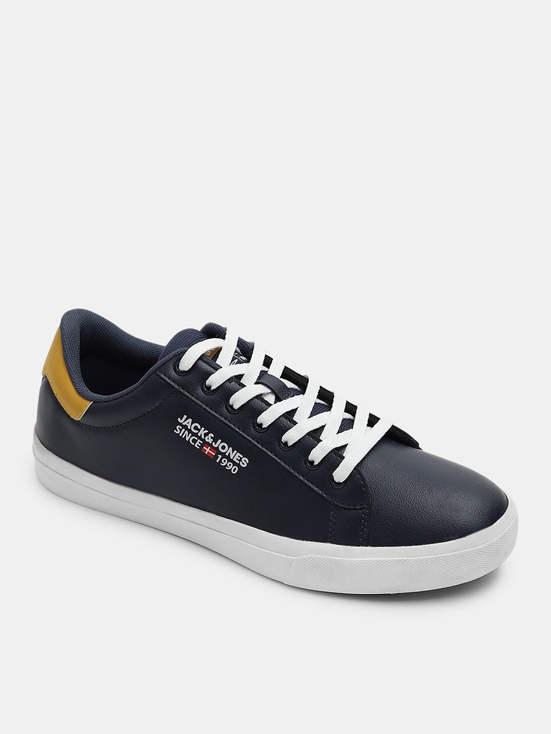 Navy Blue PU Casual Sneakers