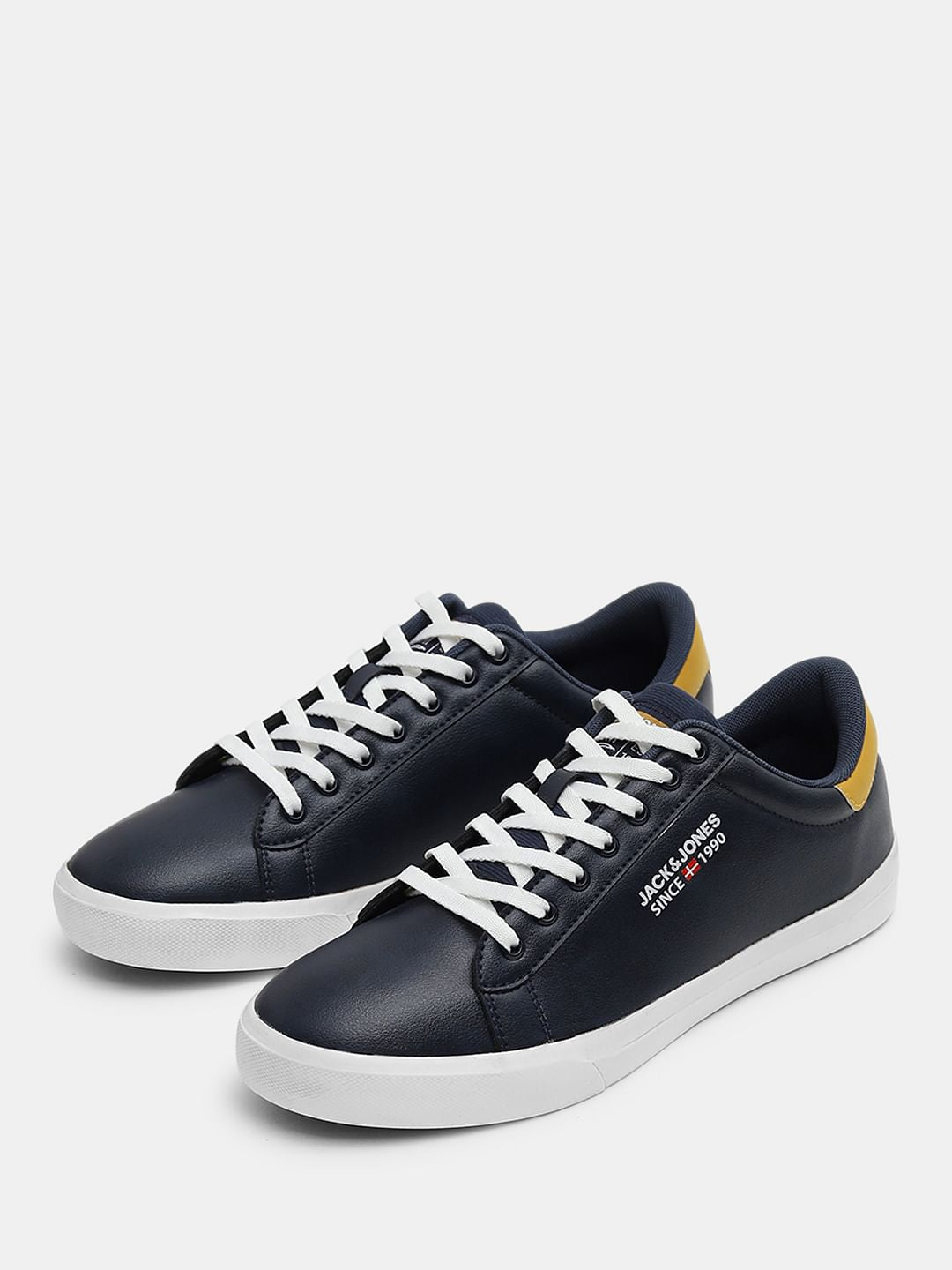 Navy Blue PU Casual Sneakers
