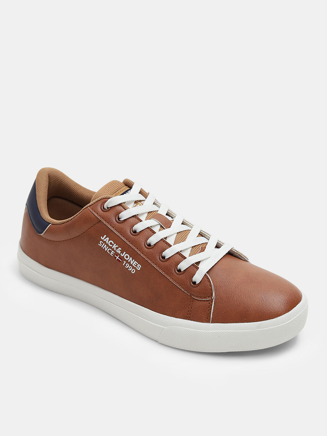 Tan PU Casual Sneakers