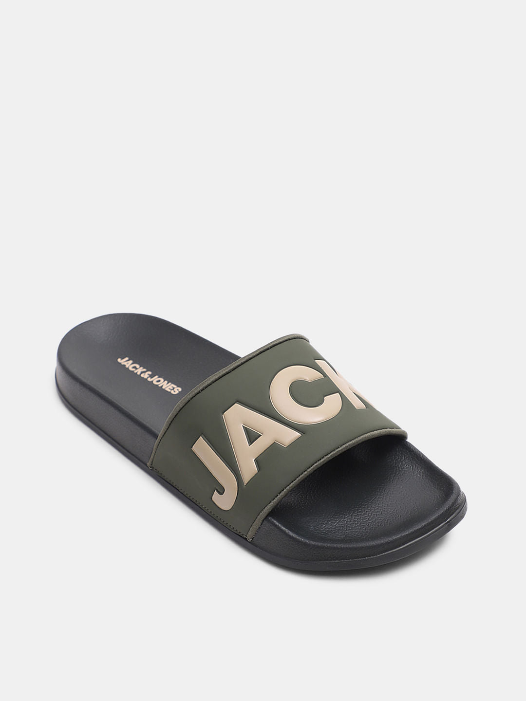 Green Logo Print Sliders