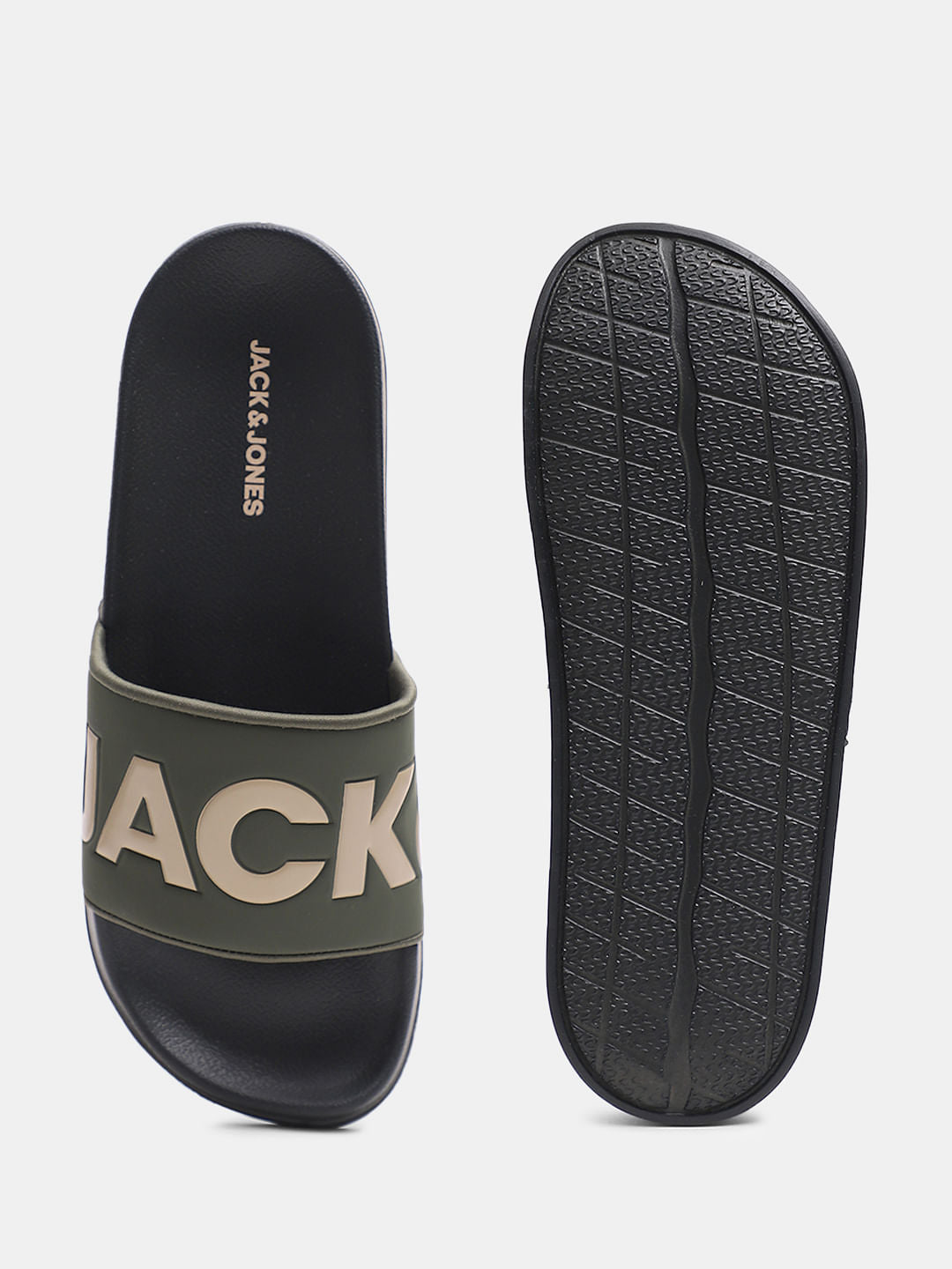 Green Logo Print Sliders