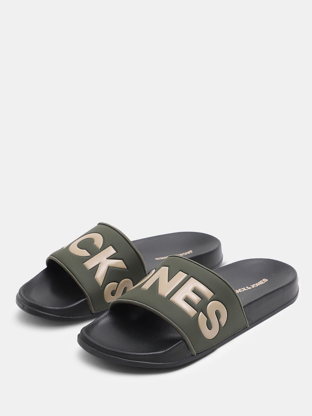 Green Logo Print Sliders