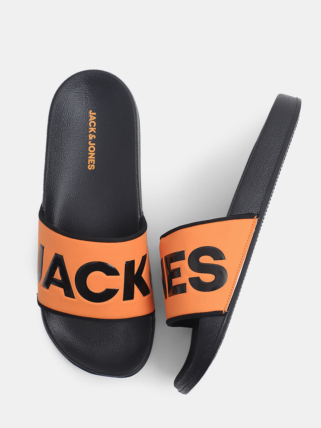 Black Logo Print Sliders