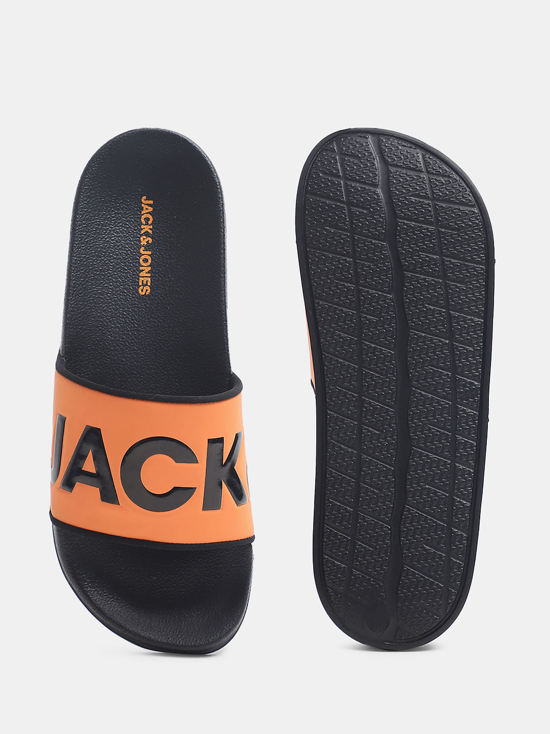 Black Logo Print Sliders