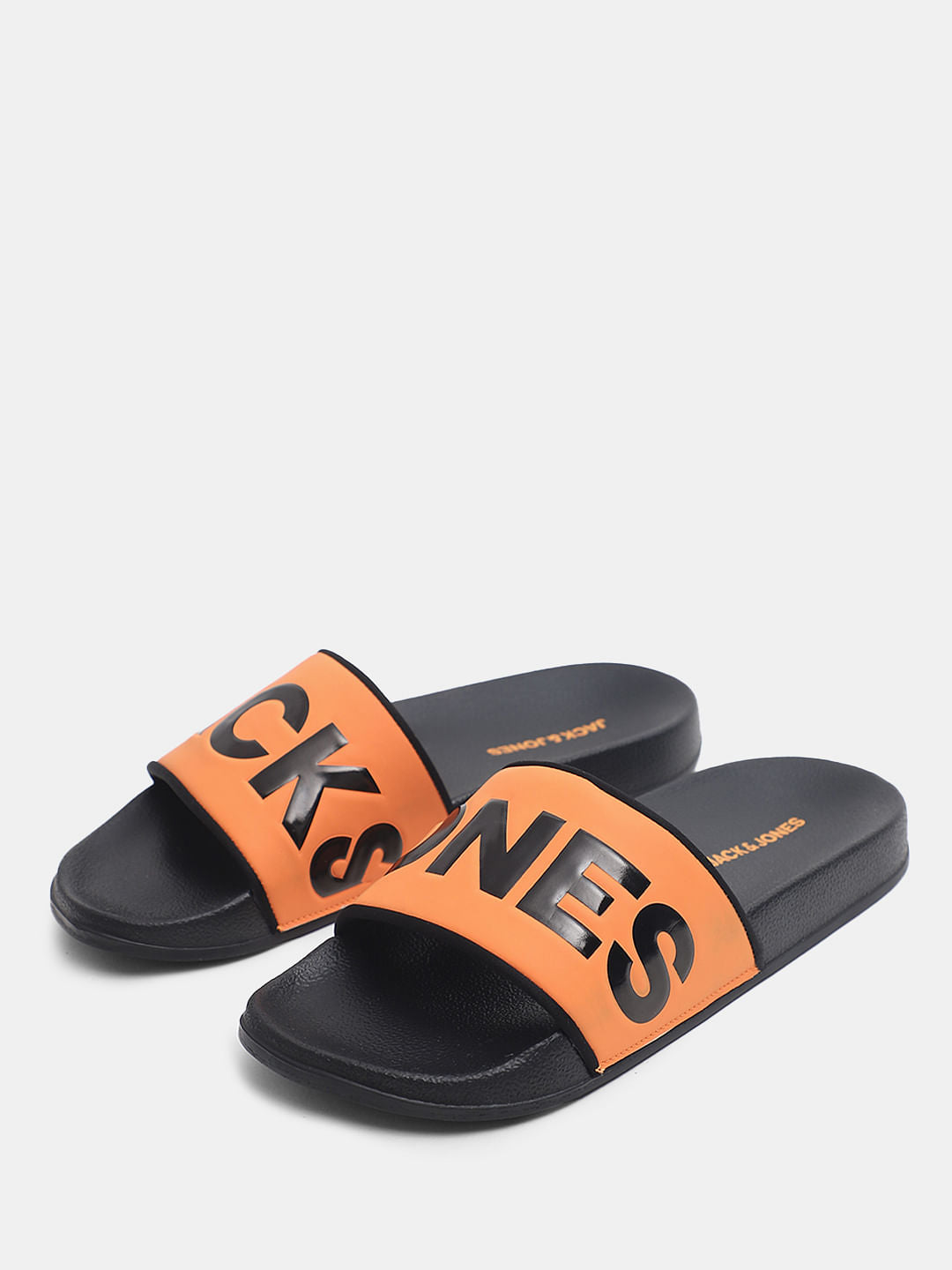Black Logo Print Sliders