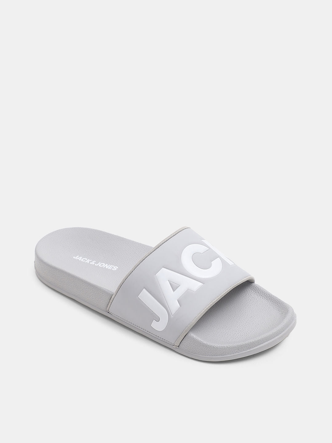 Grey Logo Print Sliders
