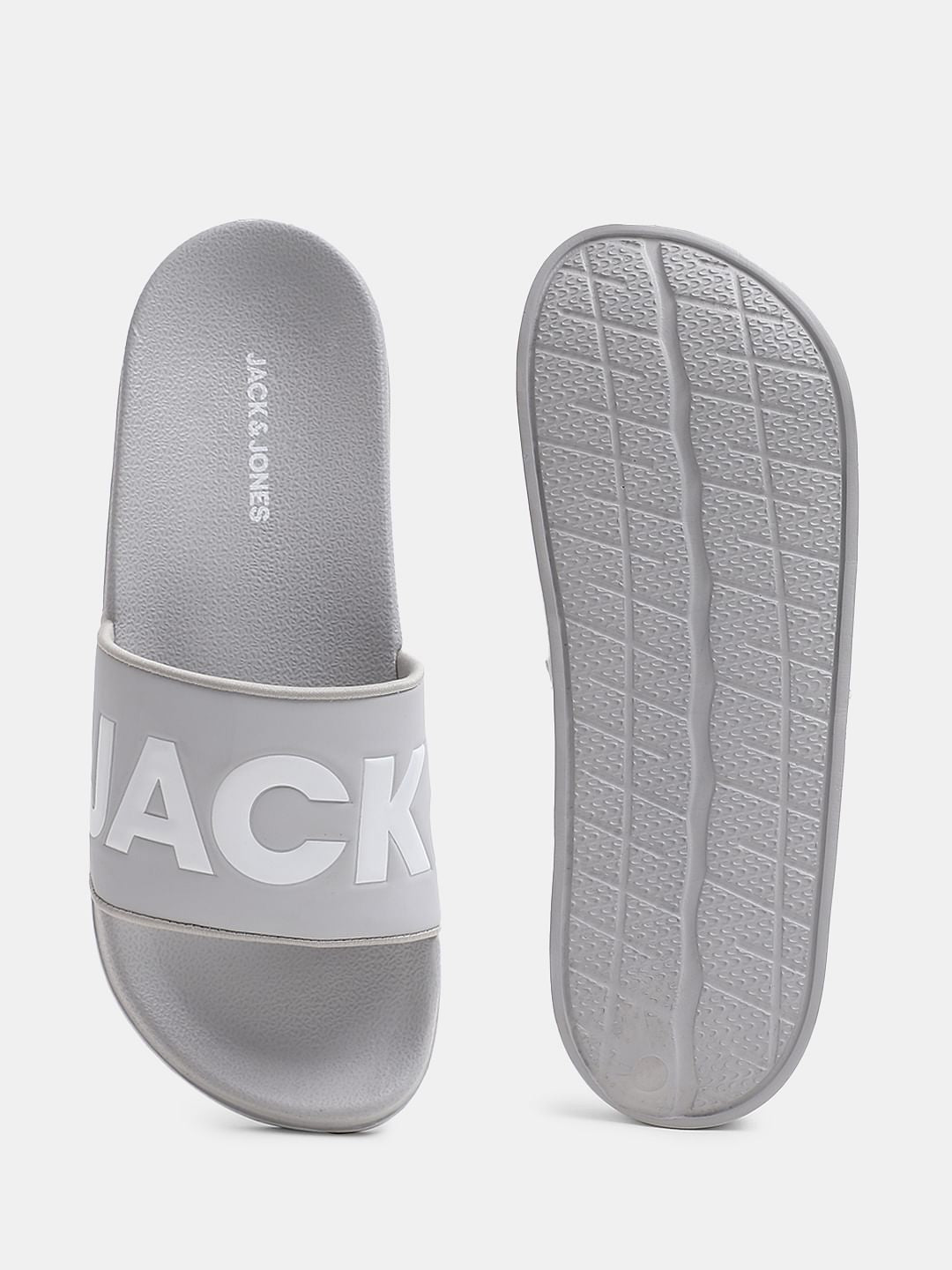 Grey Logo Print Sliders