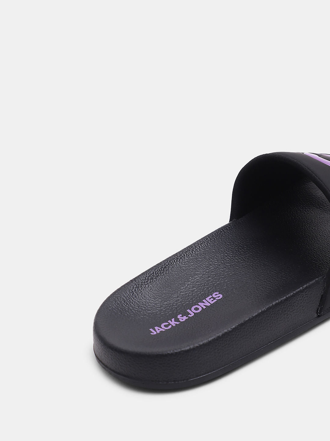 Black & Purple Logo Print Sliders