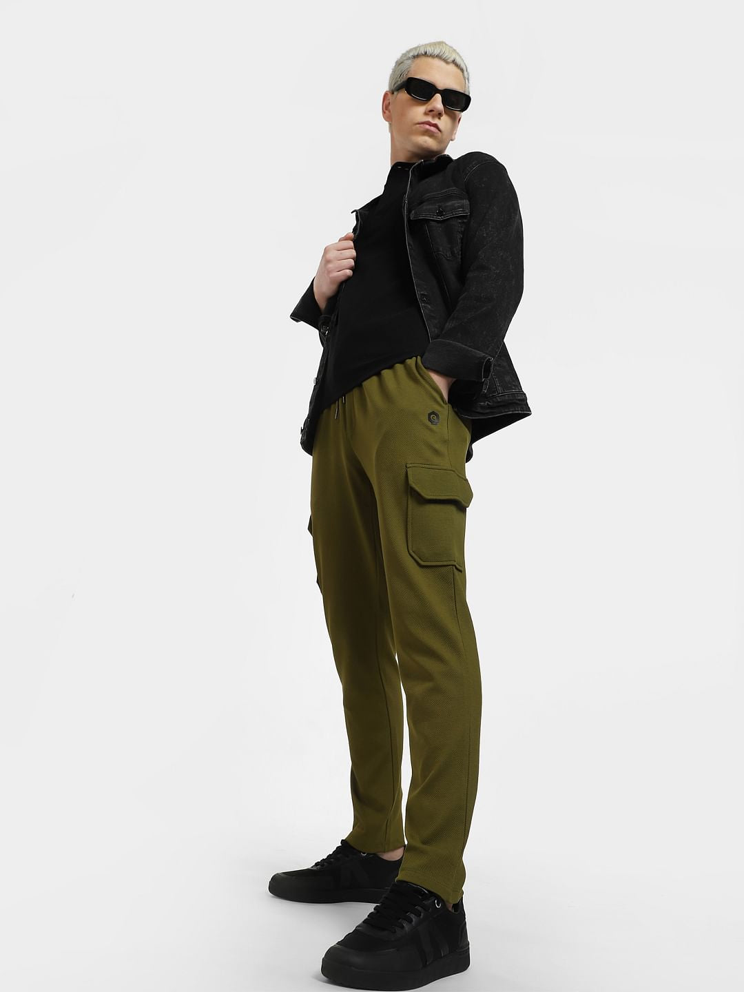 Green Mid Rise Cargo Sweatpants