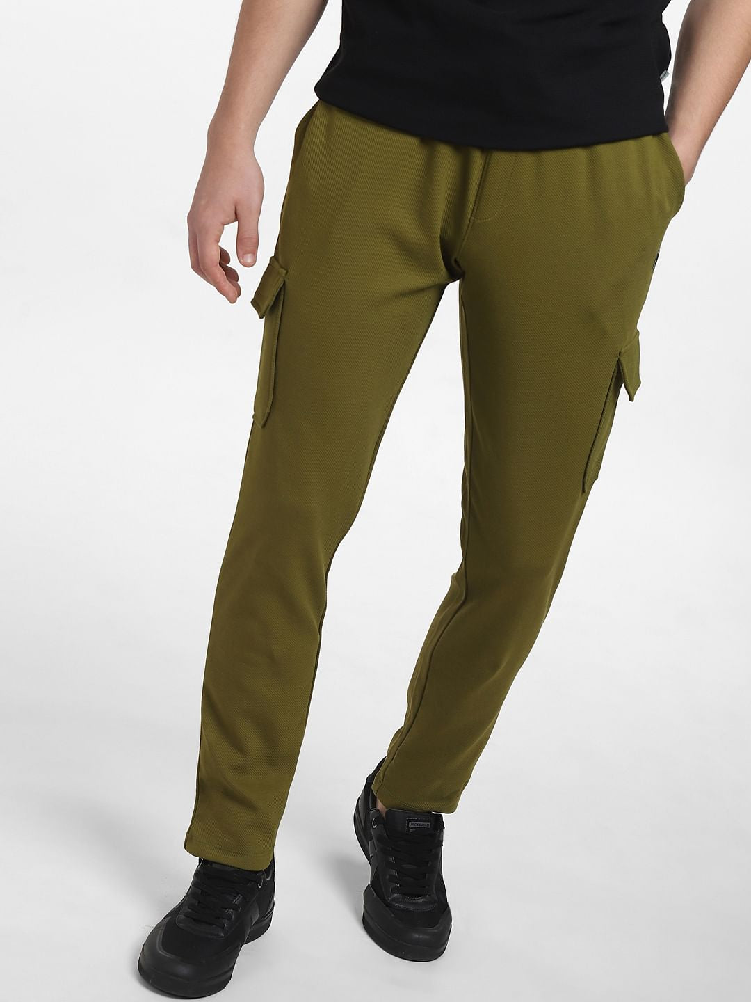 Green Mid Rise Cargo Sweatpants