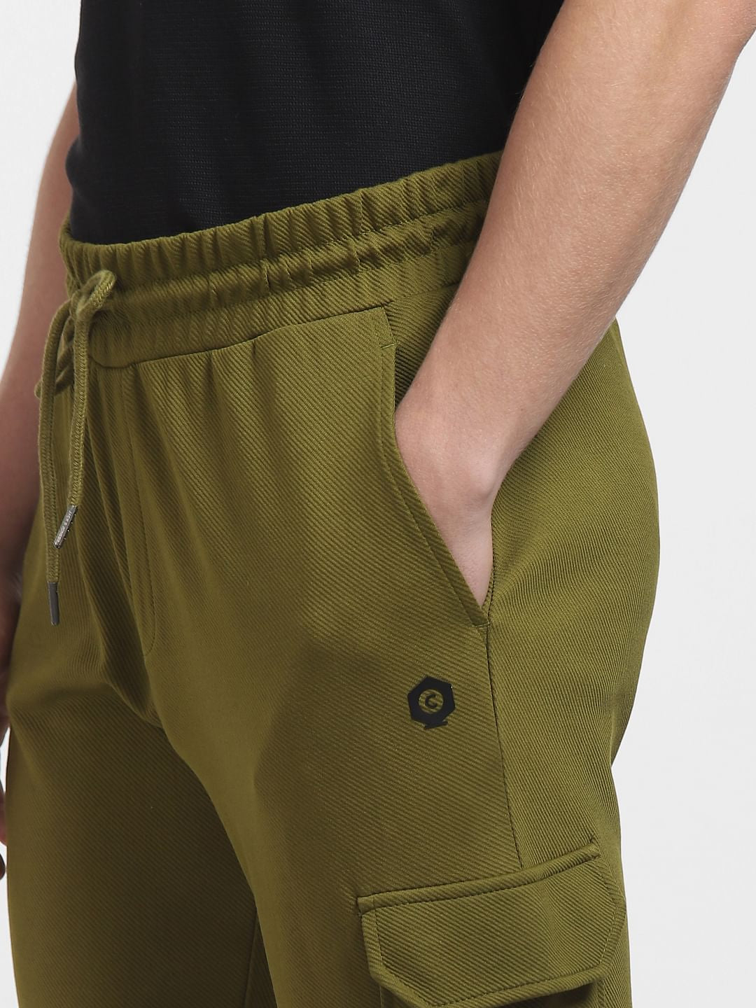 Green Mid Rise Cargo Sweatpants