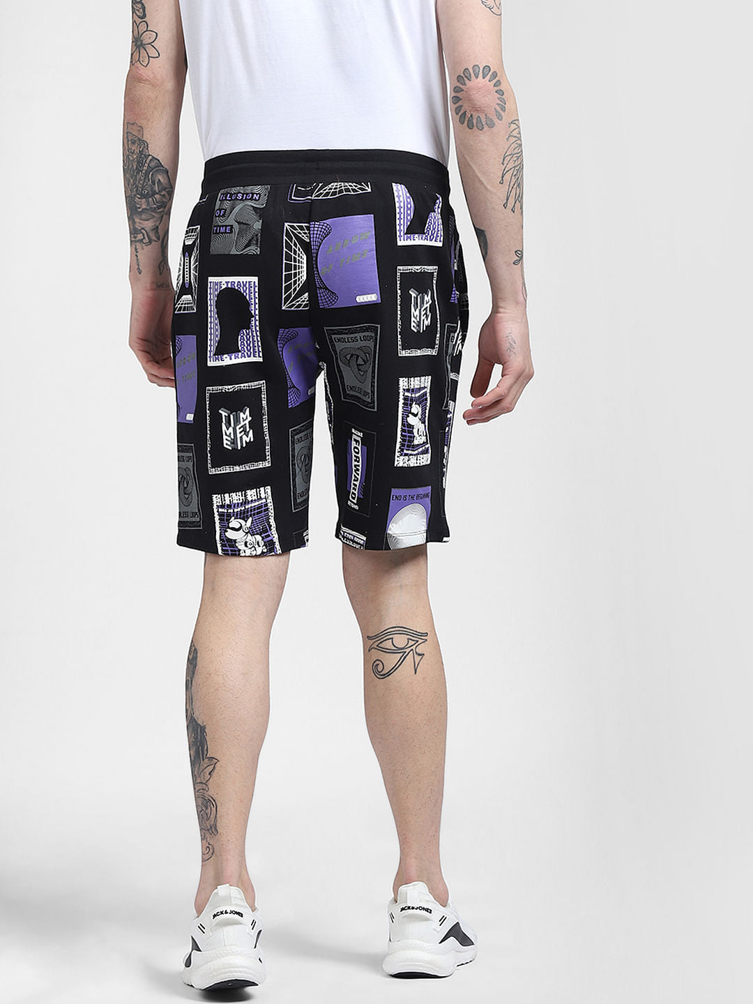 Black Graphic Print Co-ord Shorts
