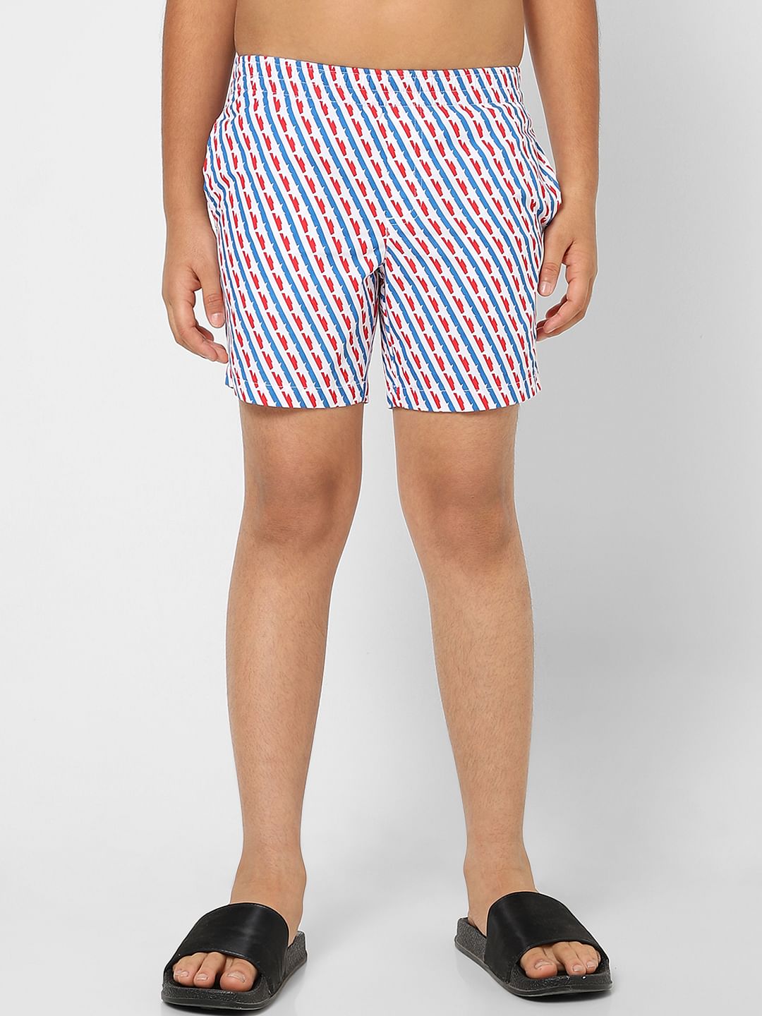 Boys White Printed Boxets