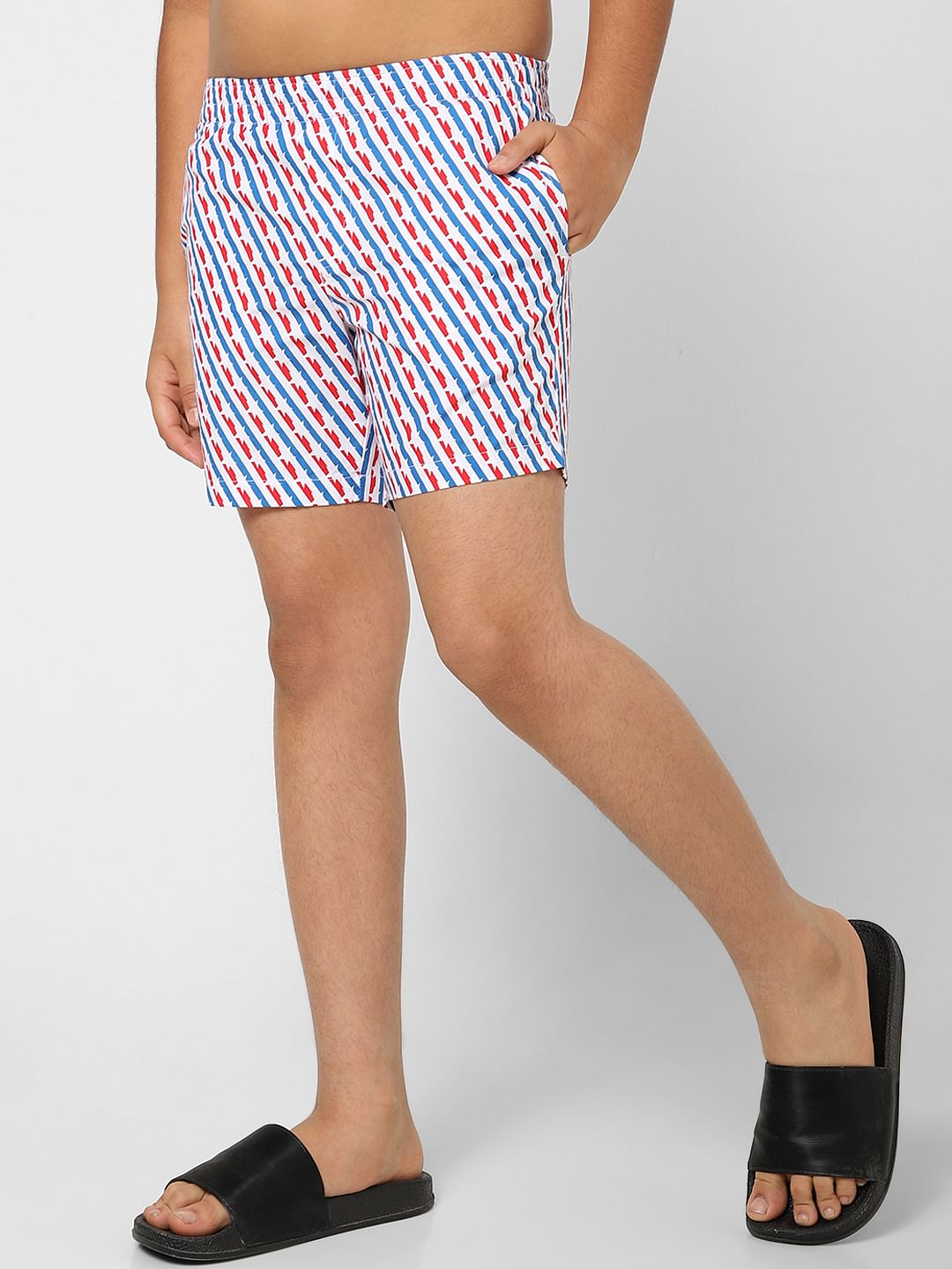 Boys White Printed Boxets