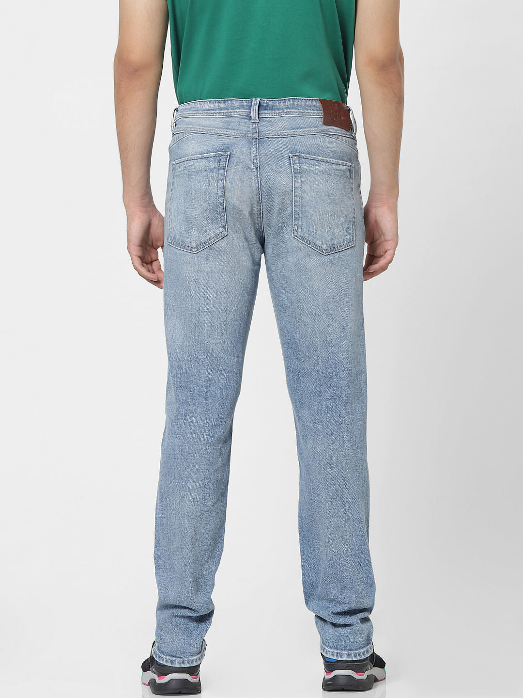 Blue Low Rise Tim Distressed Slim Fit Jeans