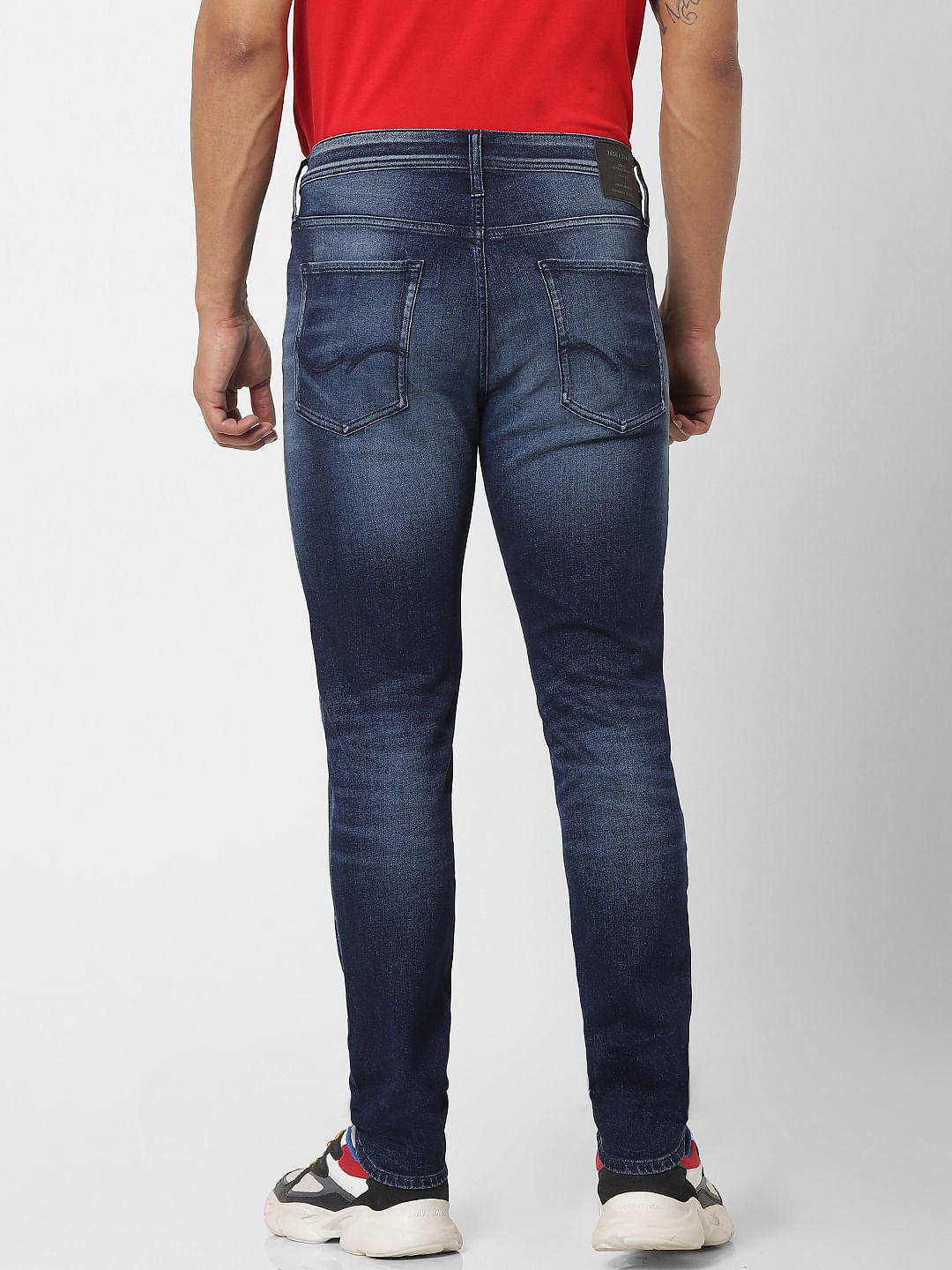 Blue Low Rise Liam Skinny Fit Washed Jeans