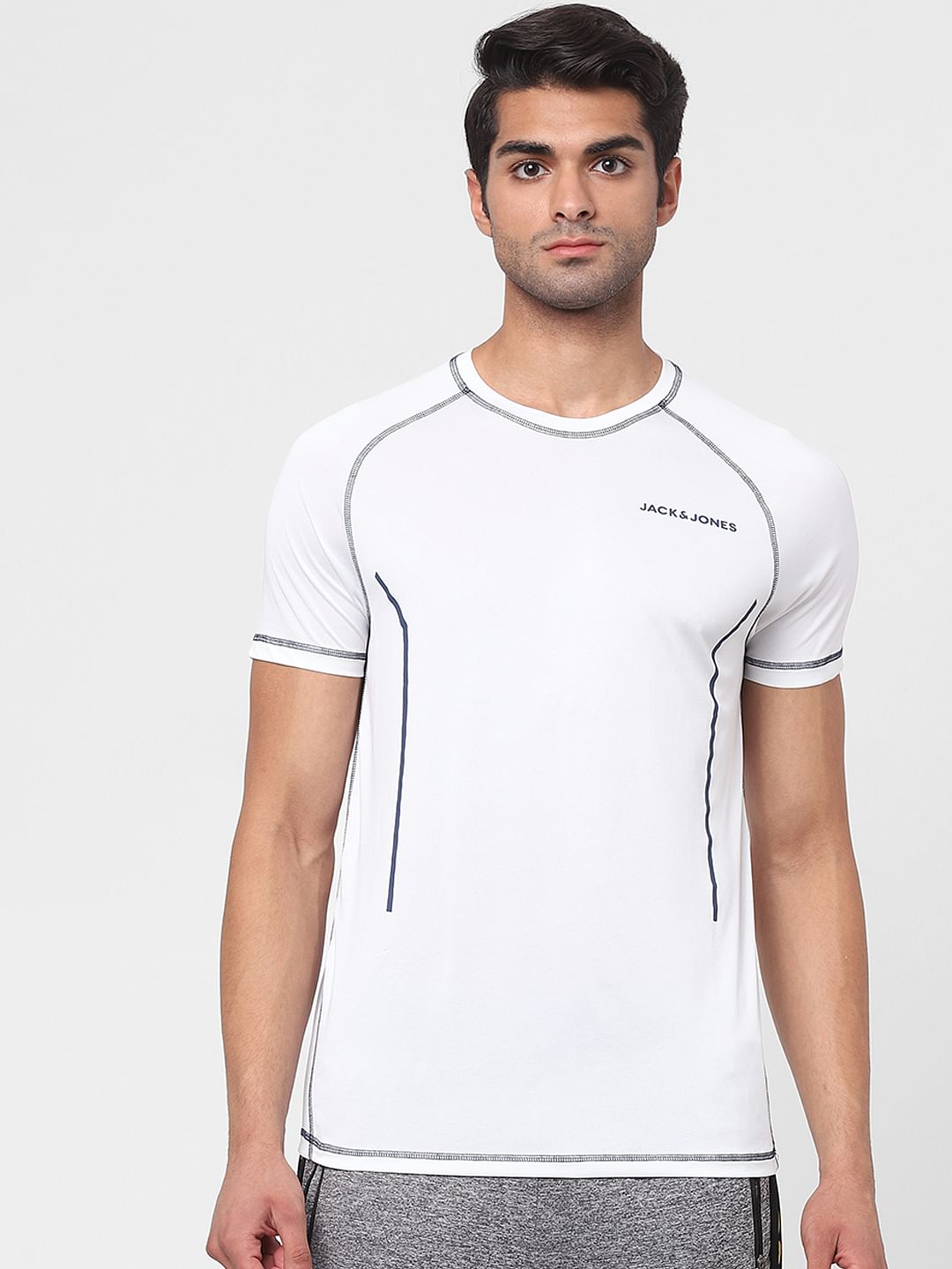 White Crew Neck Gym T-shirt
