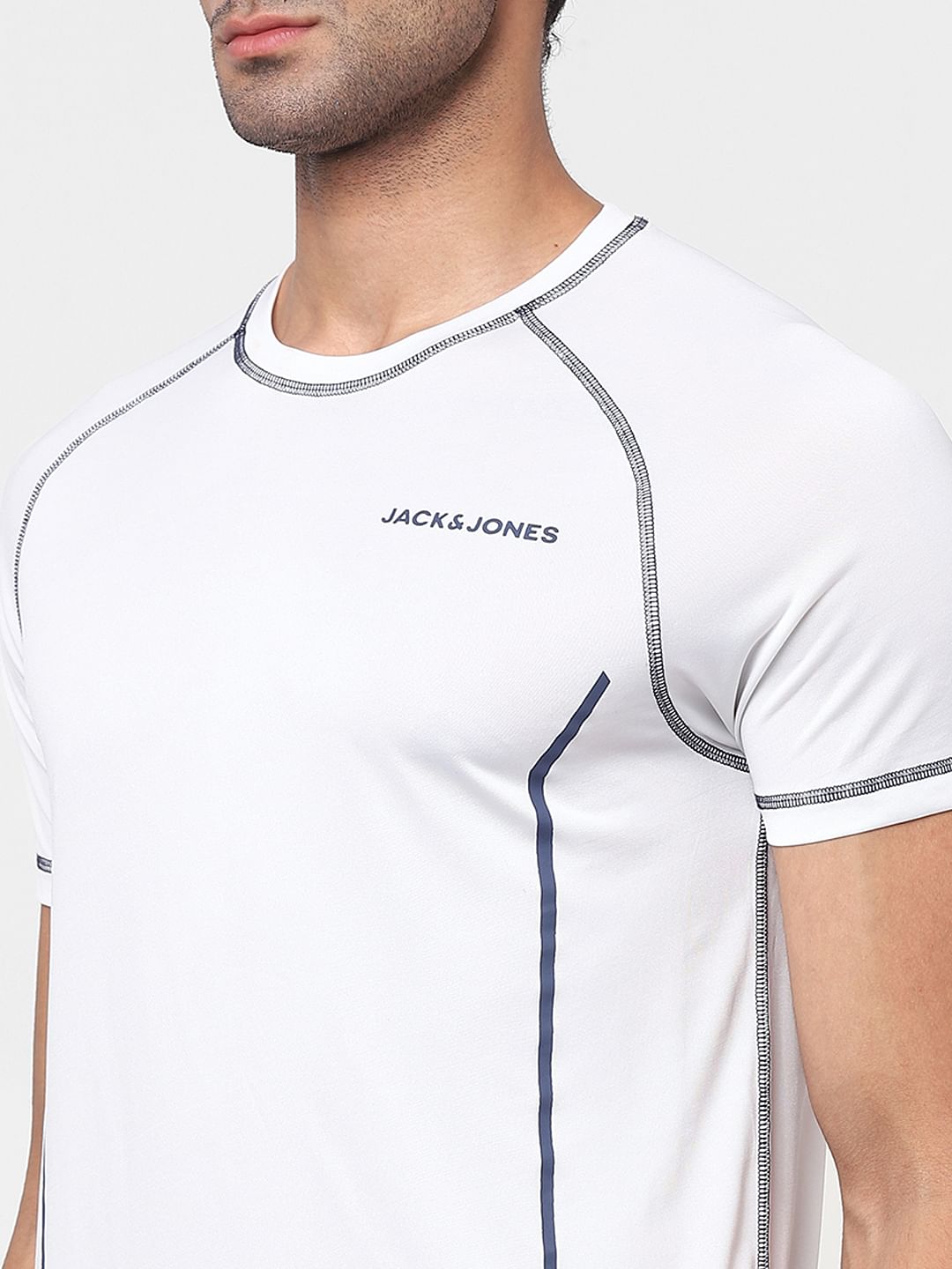 White Crew Neck Gym T-shirt