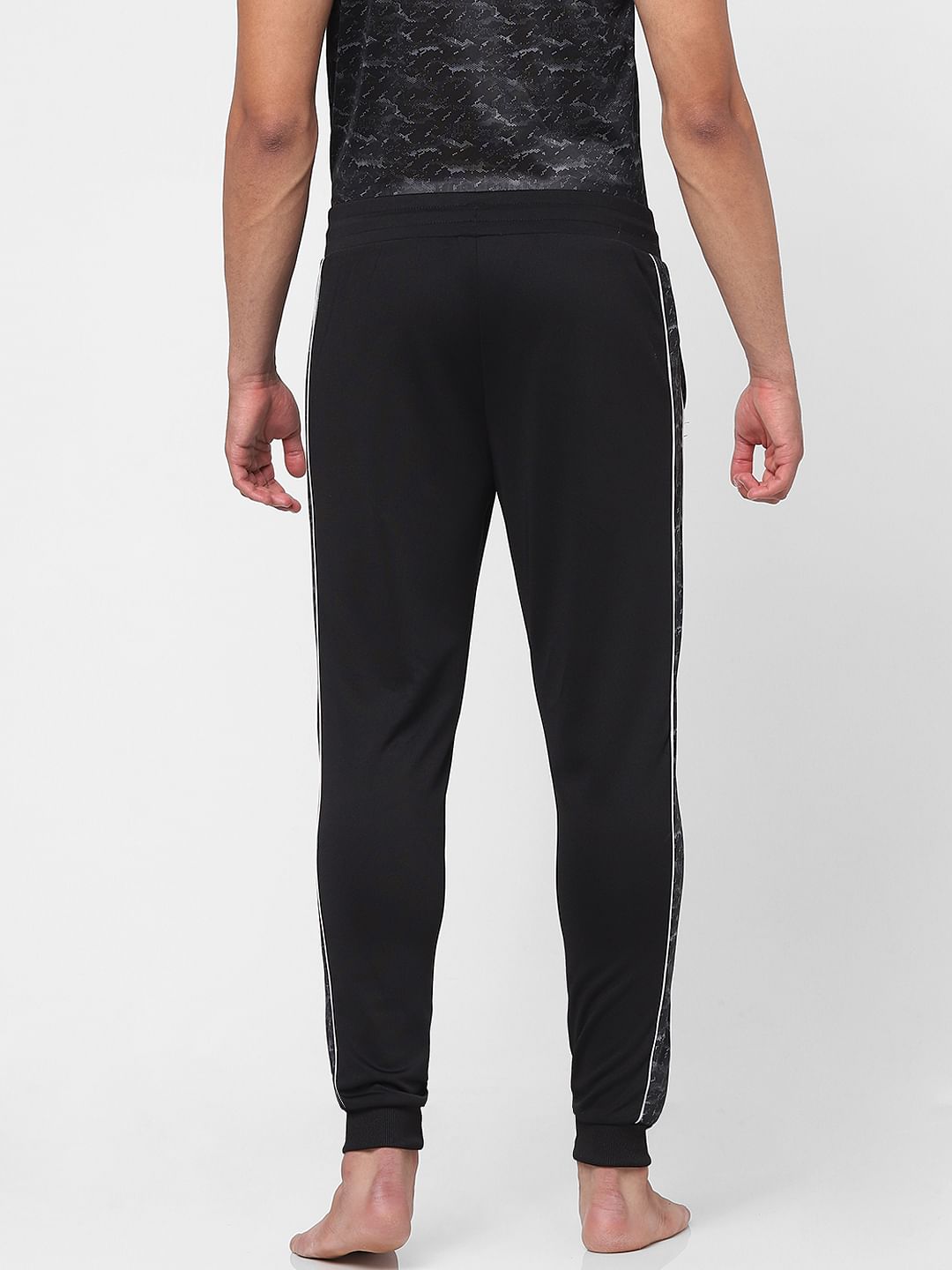 Black Patterned Trackpants