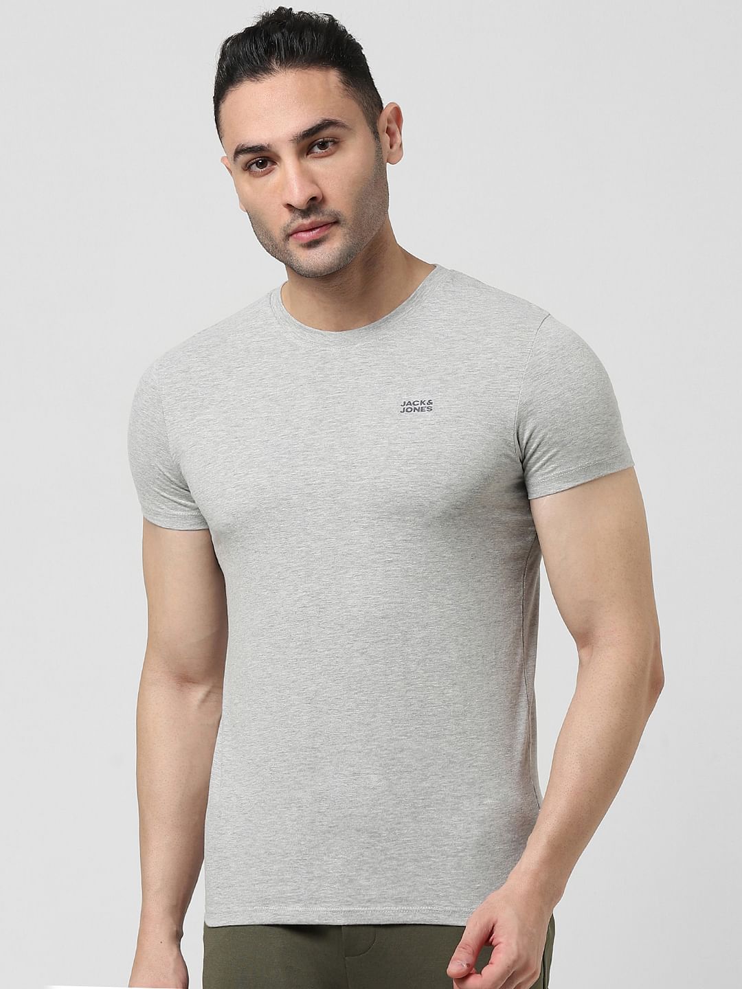 Grey Logo Print T-shirt