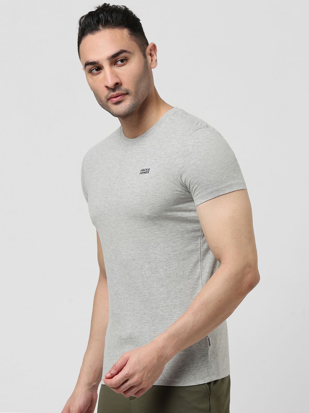 Grey Logo Print T-shirt