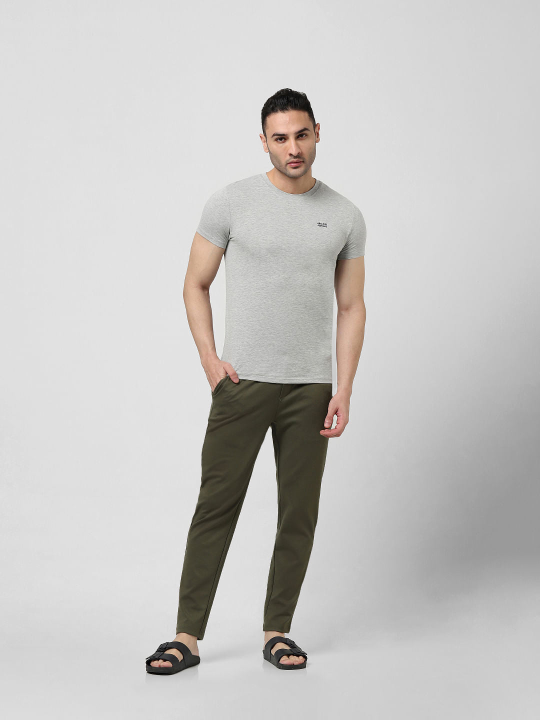 Grey Logo Print T-shirt