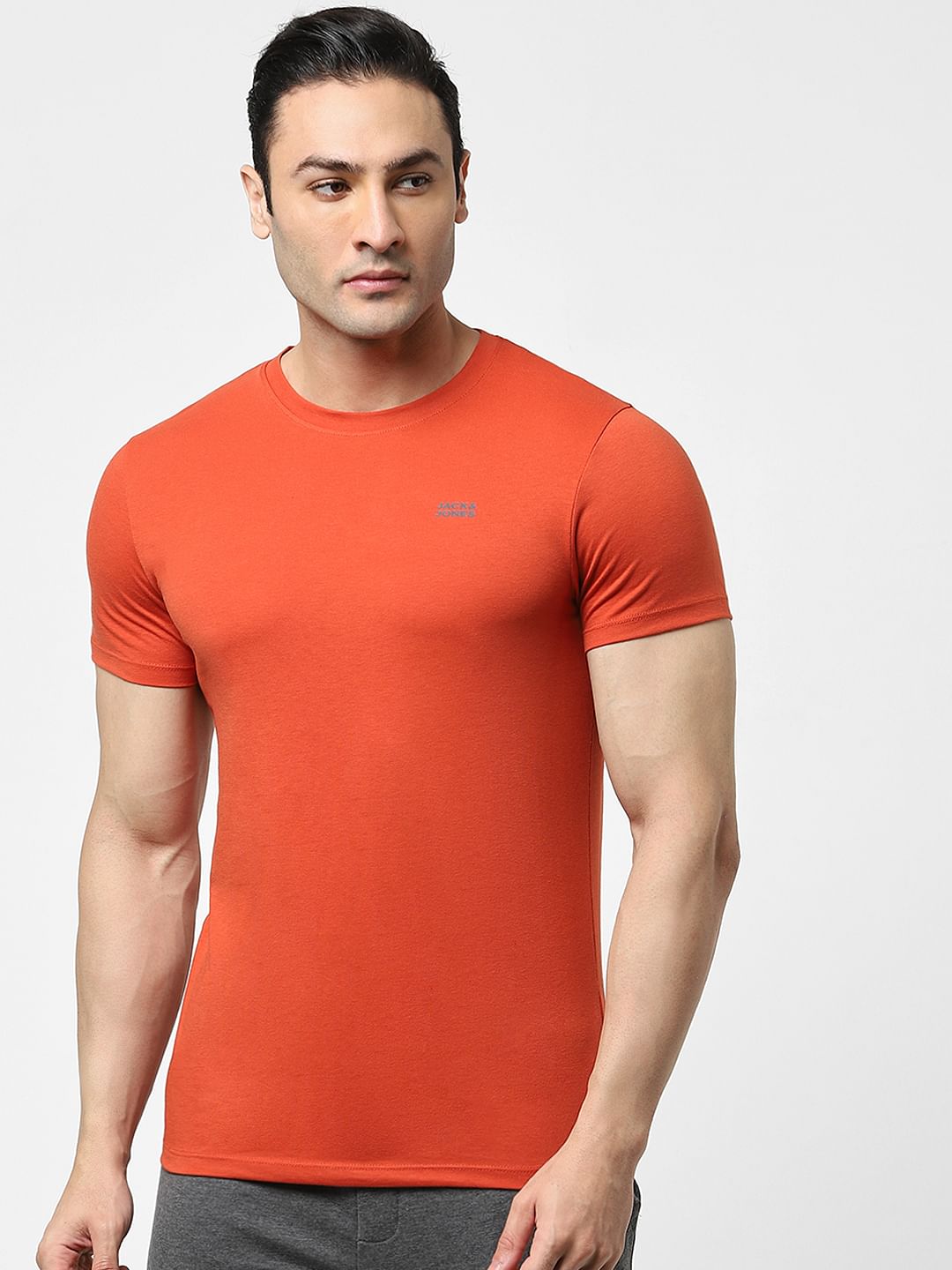 Rust Logo Print Crew Neck T-shirt