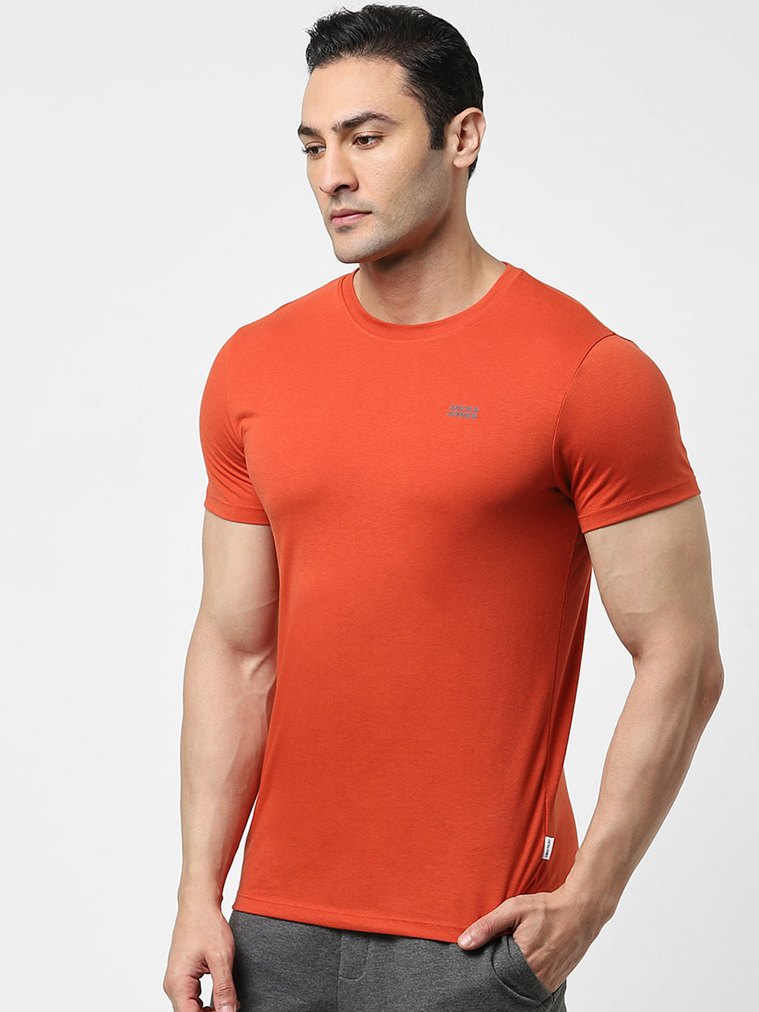 Rust Logo Print Crew Neck T-shirt