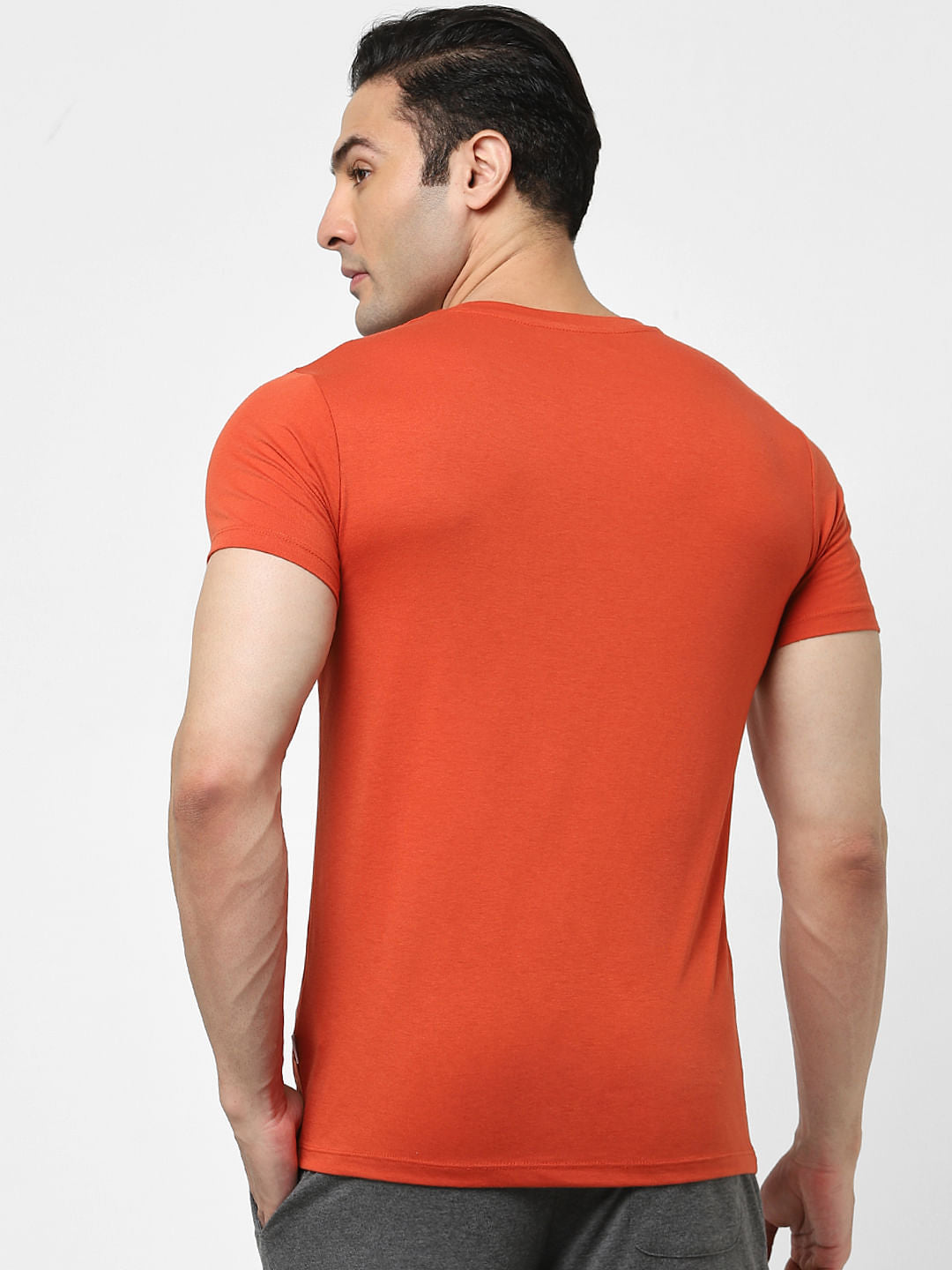 Rust Logo Print Crew Neck T-shirt