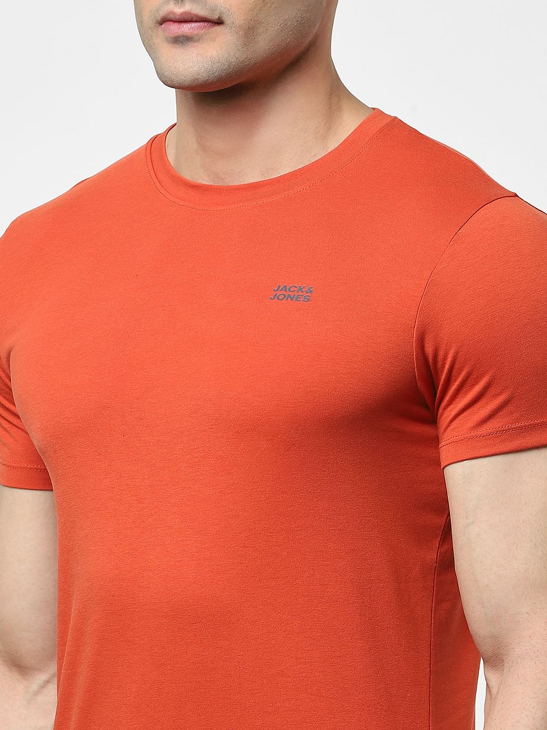 Rust Logo Print Crew Neck T-shirt