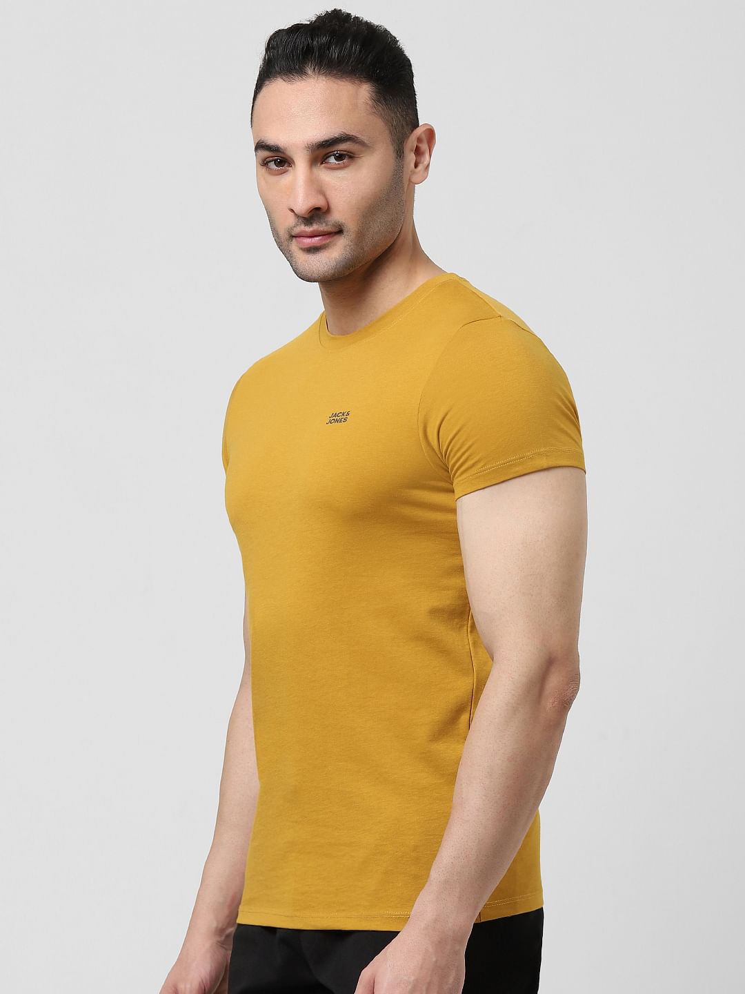 Yellow Logo Print T-shirt