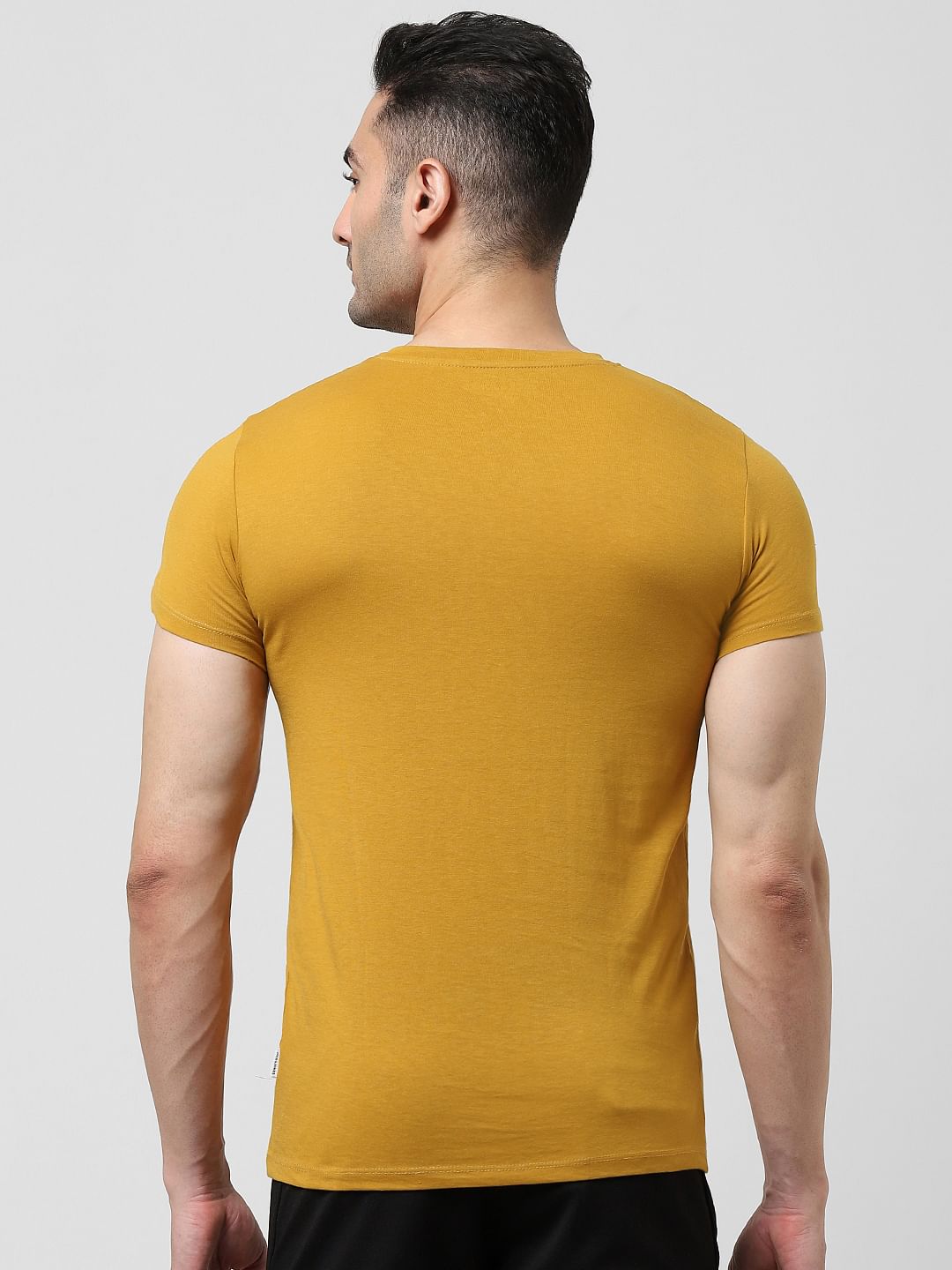 Yellow Logo Print T-shirt