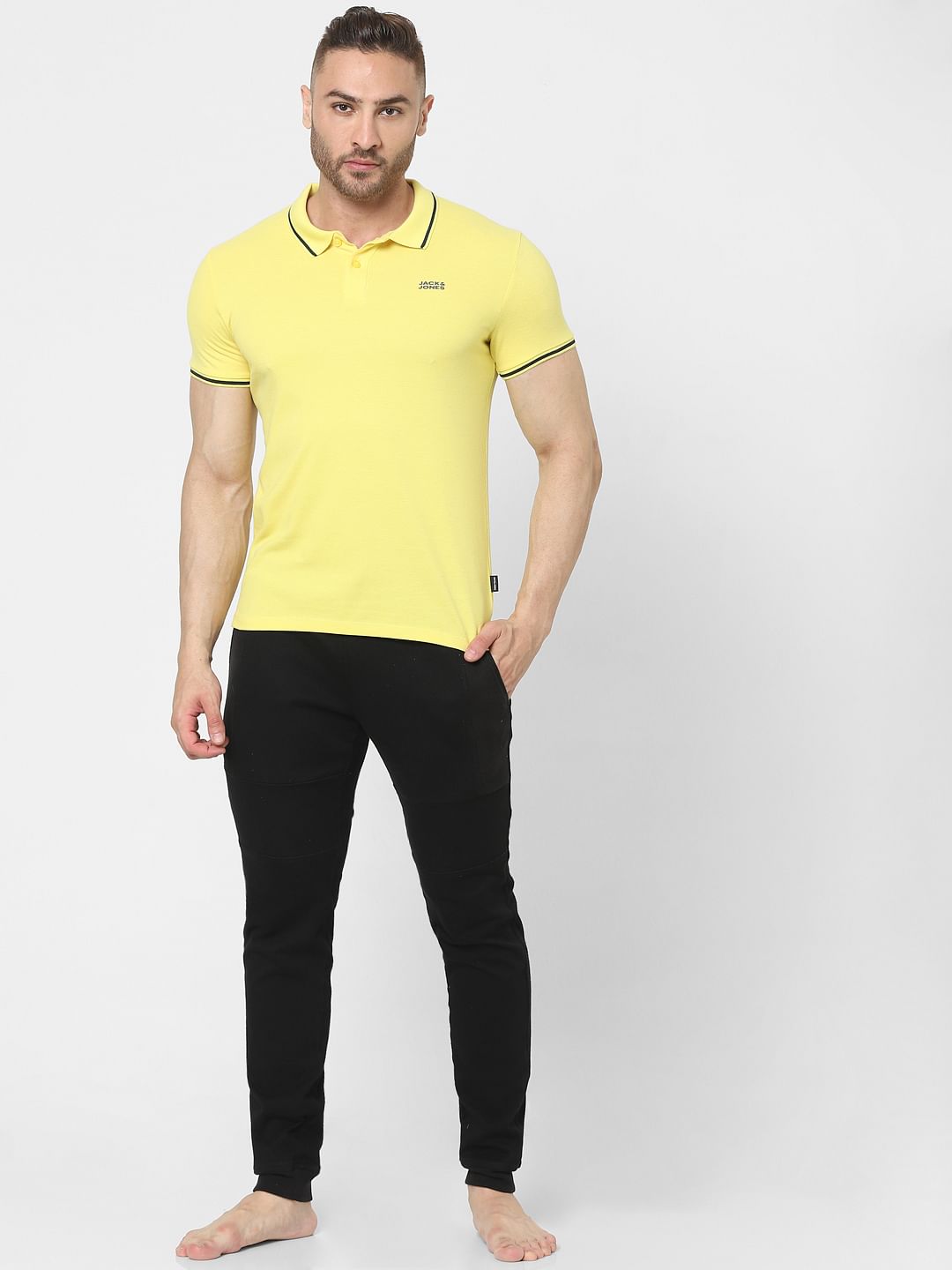 Yellow Polo Neck T-shirt