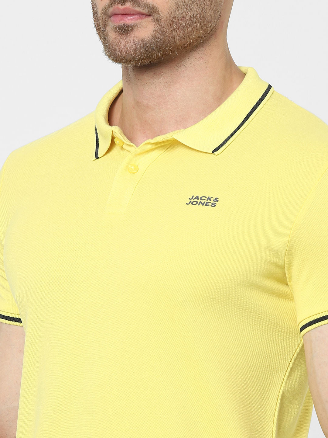 Yellow Polo Neck T-shirt