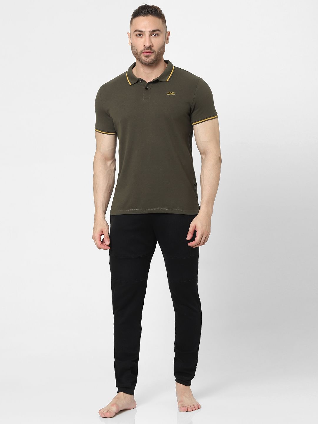 Olive Green Polo Neck T-shirt
