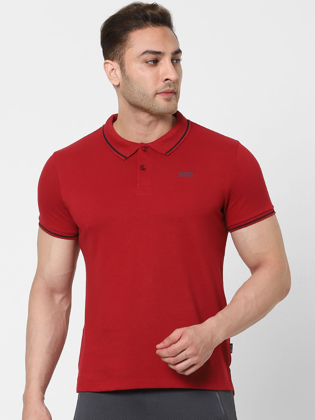 Red Polo Neck T-shirt