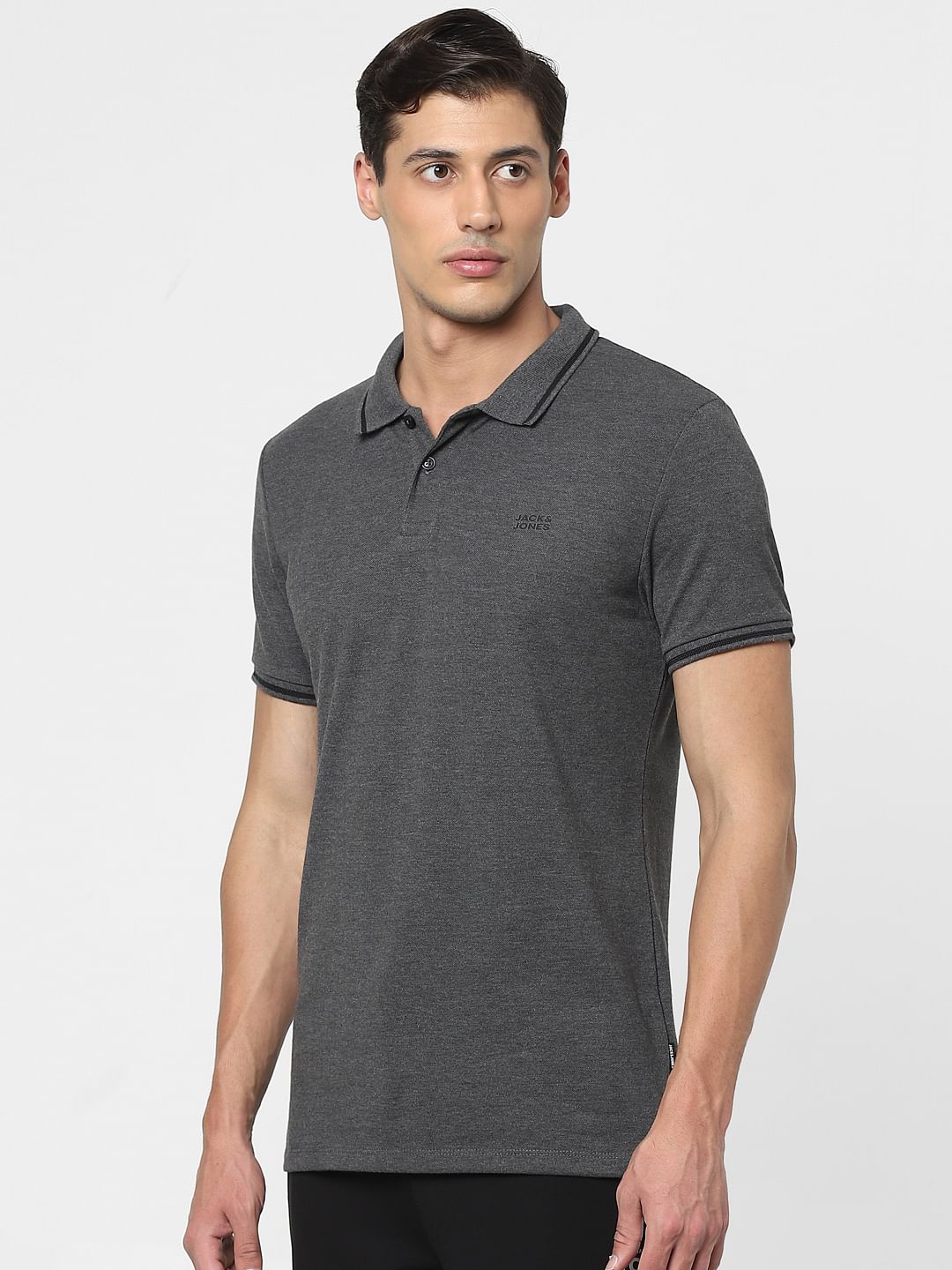 Grey Polo Neck T-shirt