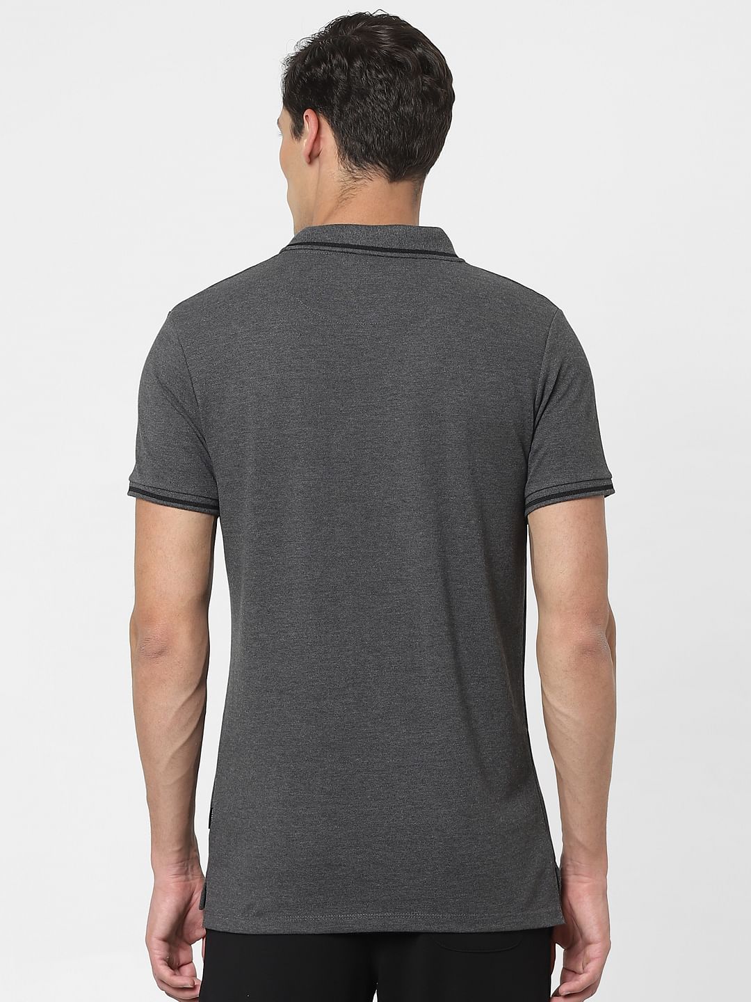 Grey Polo Neck T-shirt