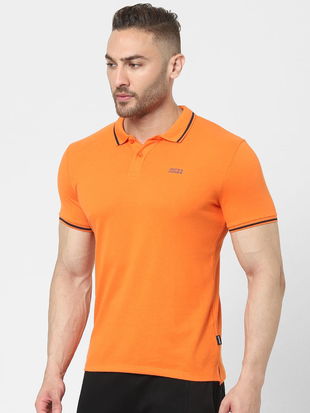 Orange Polo Neck T-shirt