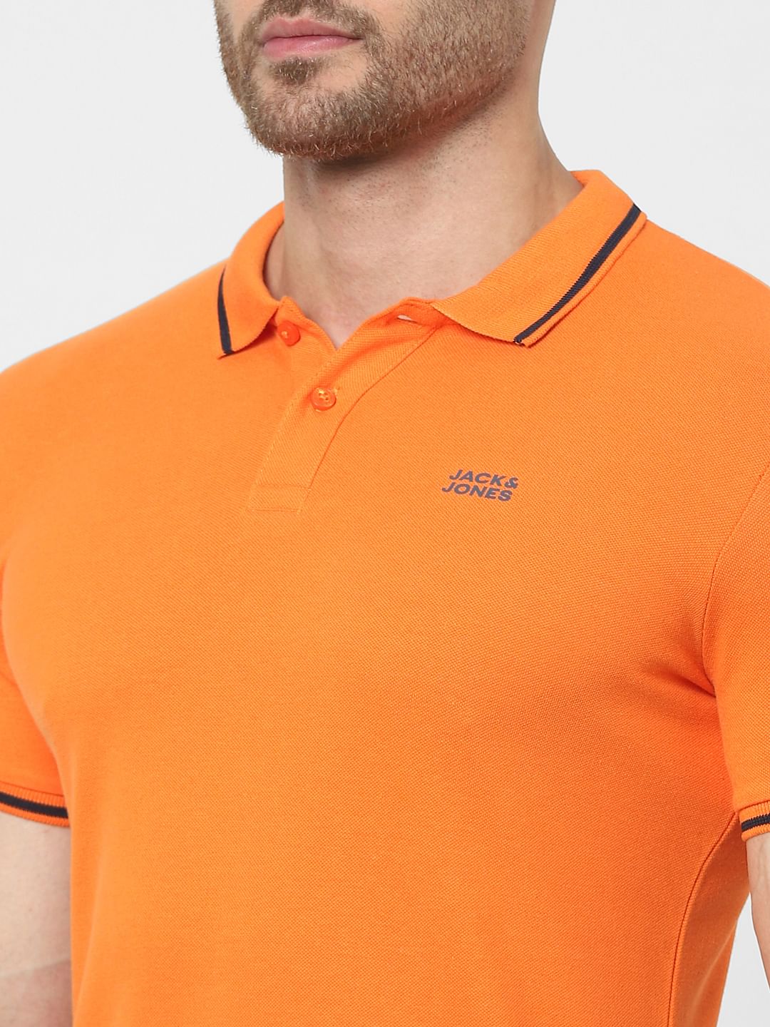 Orange Polo Neck T-shirt