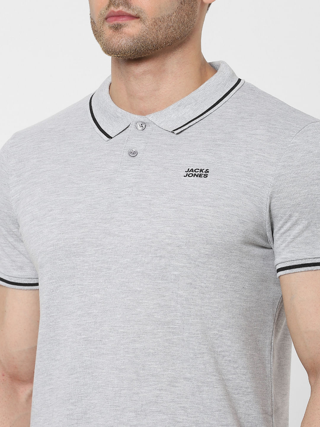 Light Grey Polo Neck T-shirt