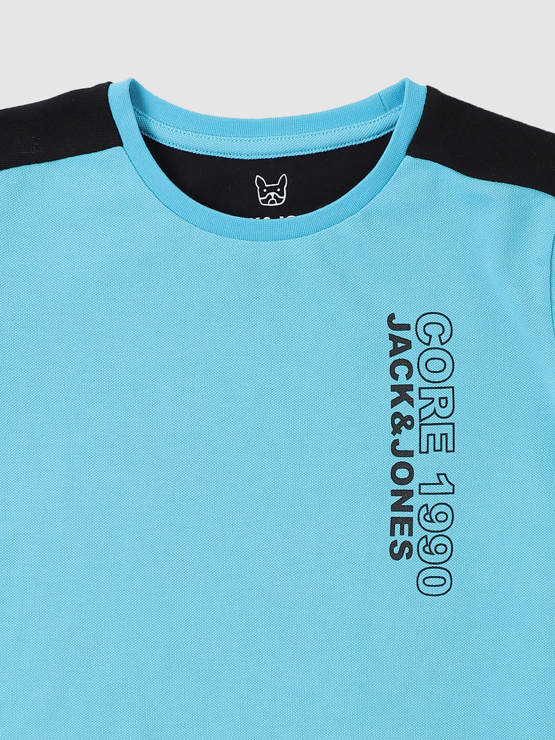 Boys Blue Colourblocked Crew Neck T-shirt