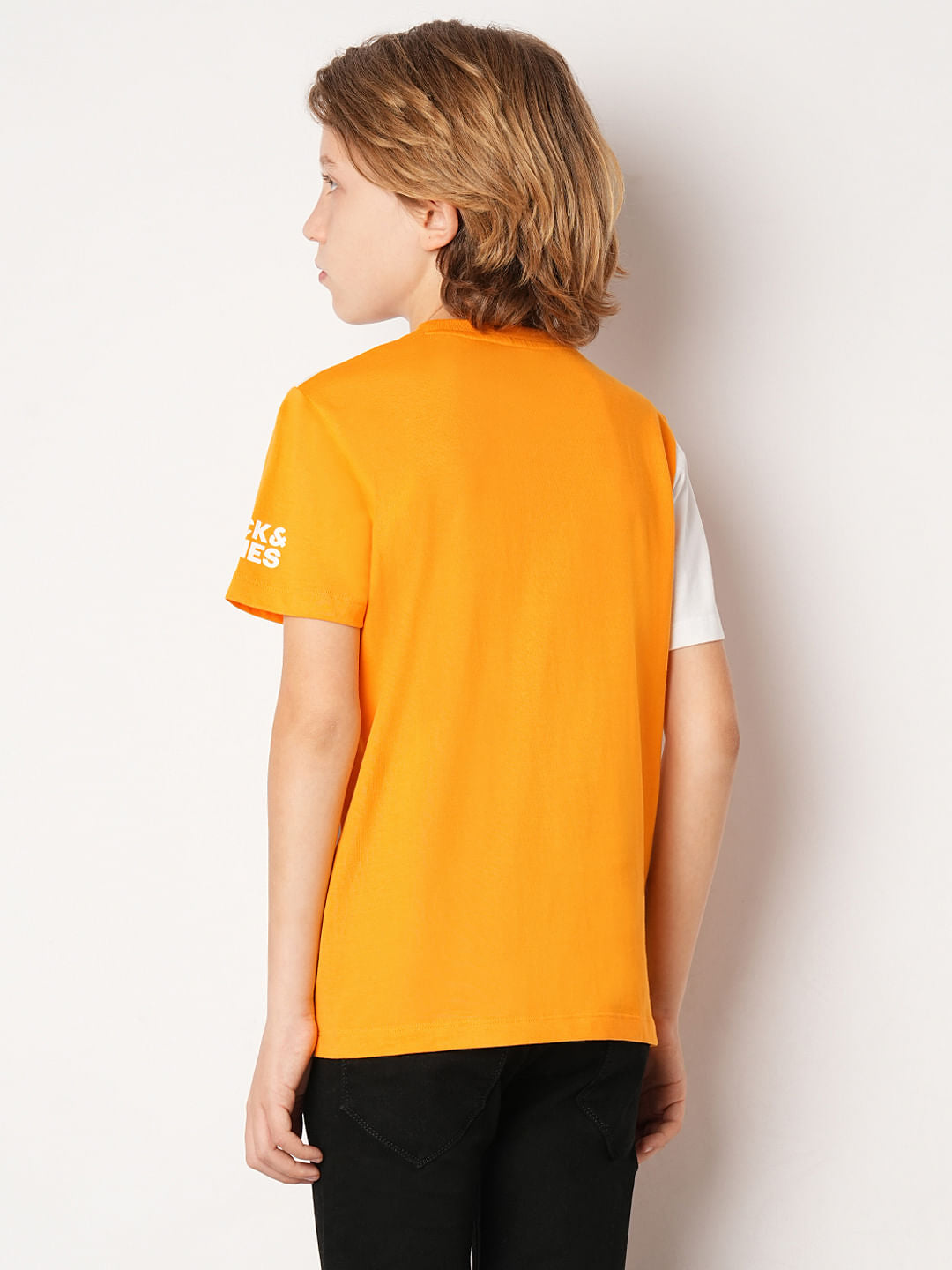 GARFIELD Orange Printed Colourblocked T-shirt