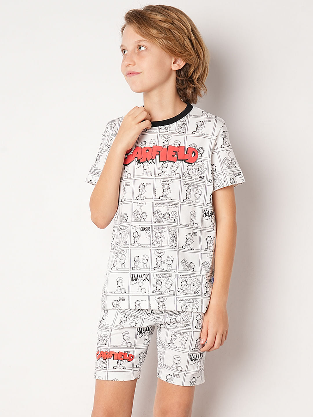 GARFIELD White Printed Co-ord Set T-shirt