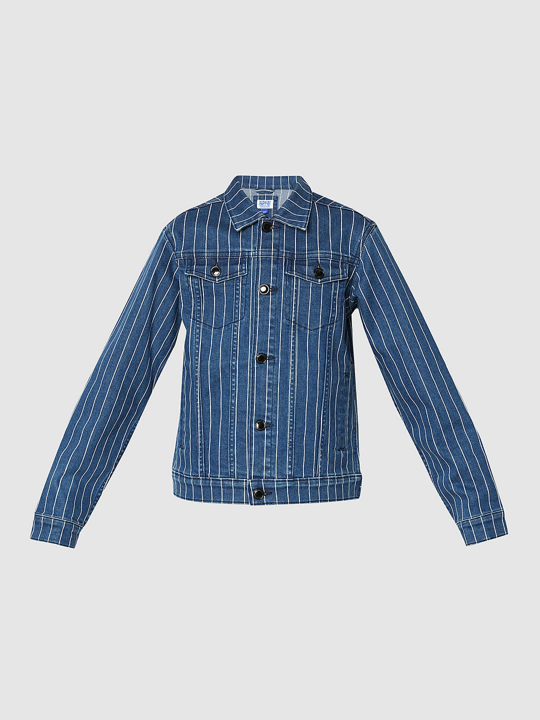 Blue Striped Denim Jacket