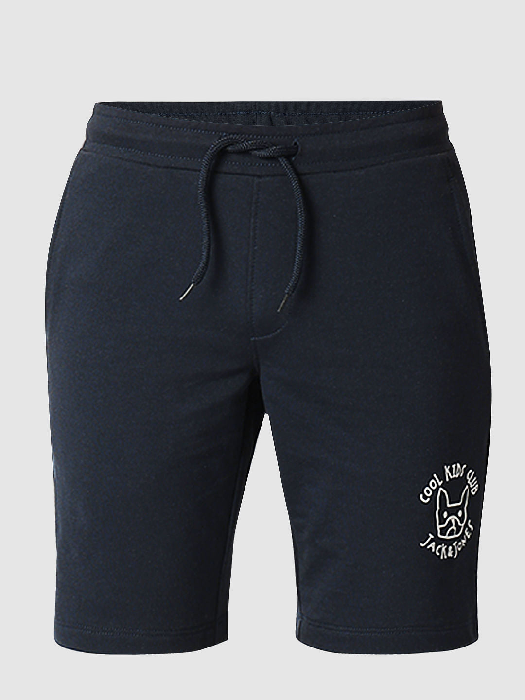 Boys Navy Blue Cotton Knit Shorts
