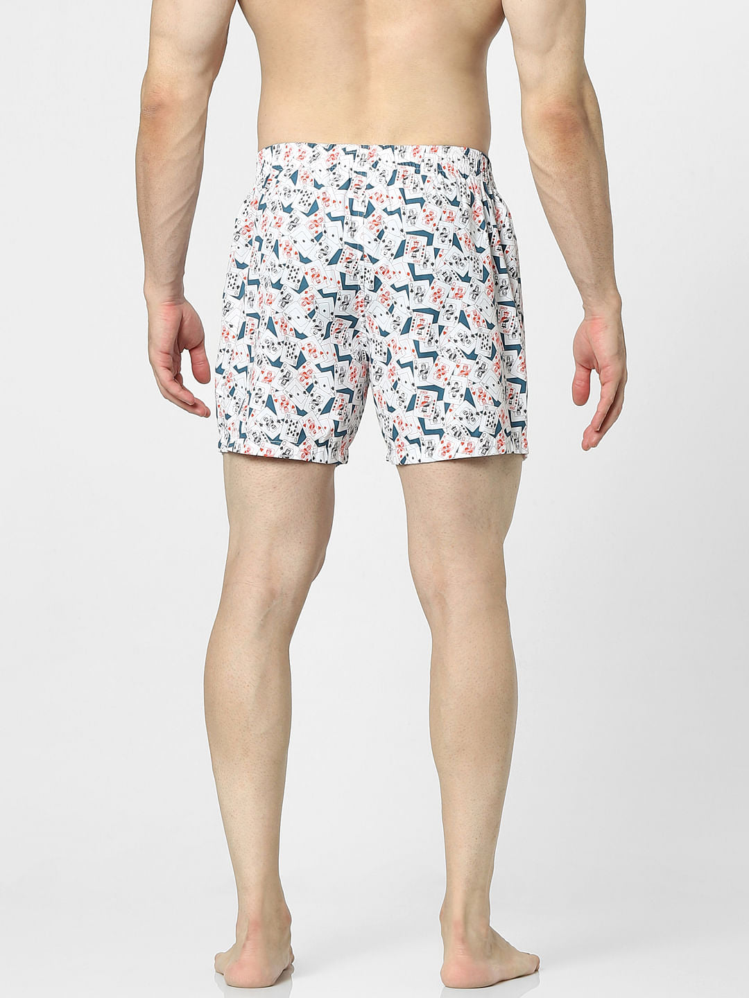 White Card Print Boxers