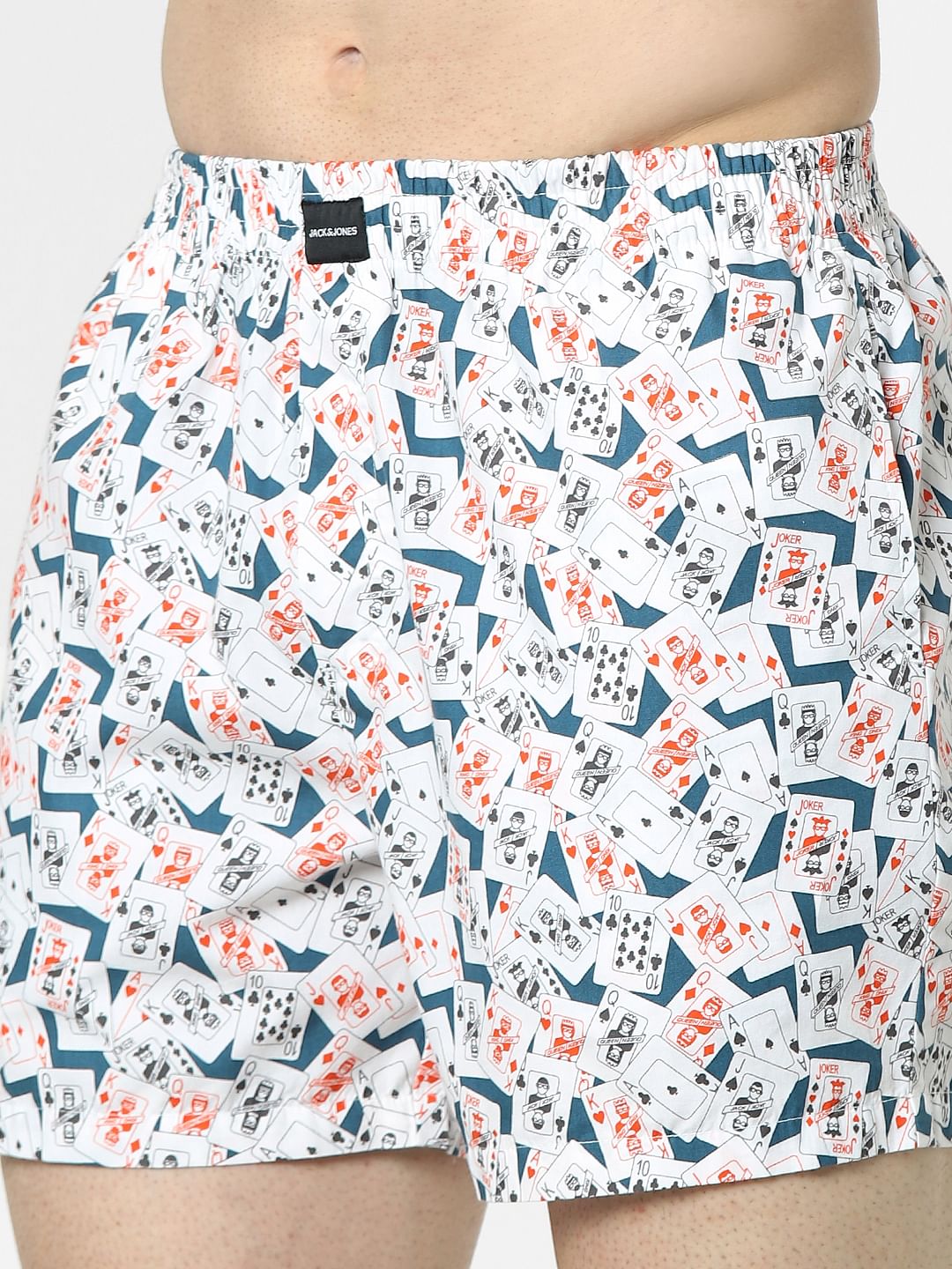 White Card Print Boxers