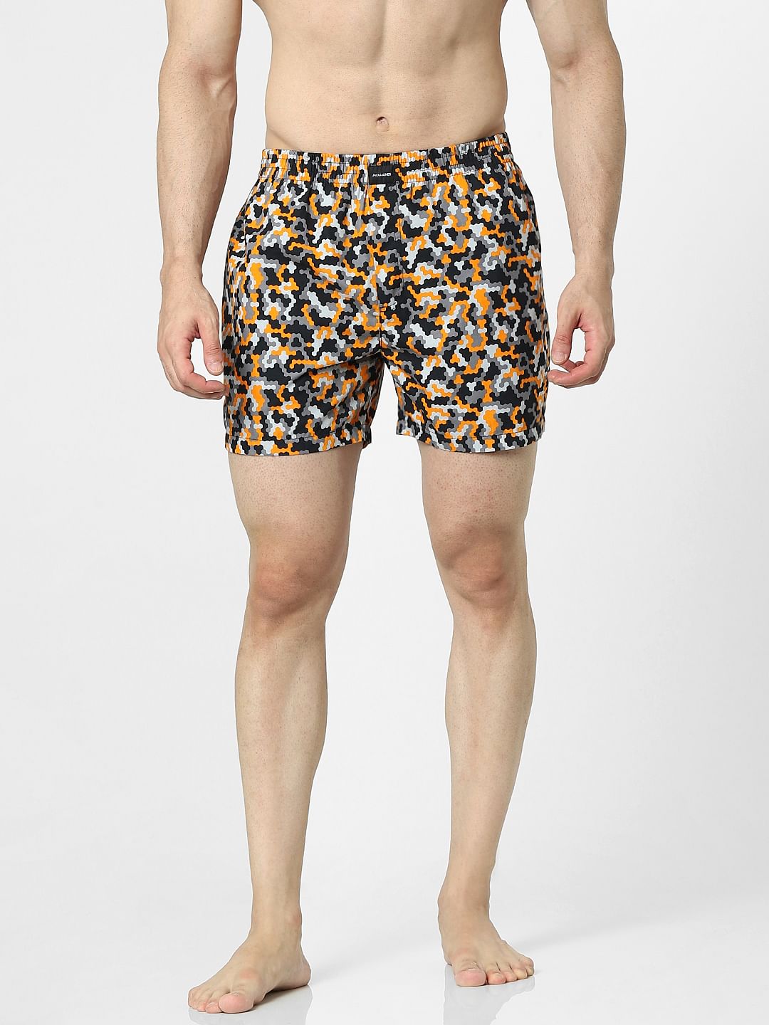 Orange Camo Print Boxers